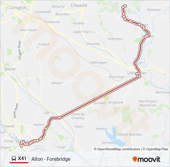 X41 Bus Line Map