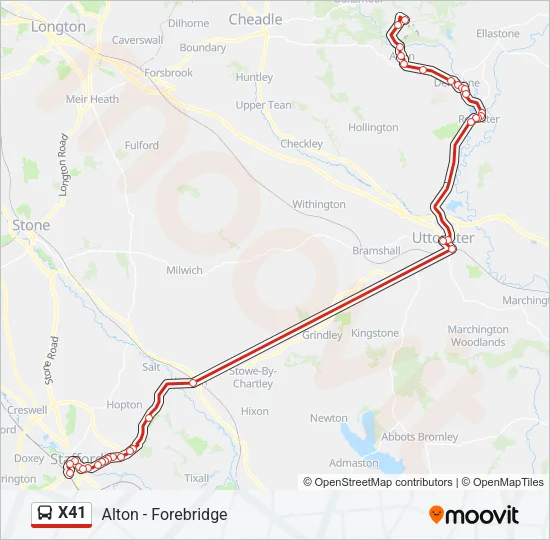X41 Bus Line Map