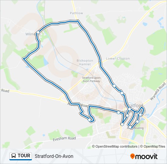 TOUR Bus Line Map