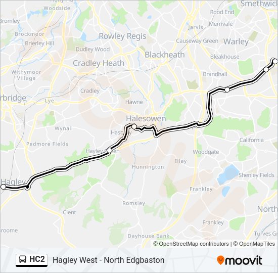 HC2 Bus Line Map