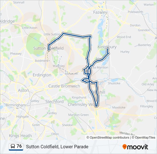 76 Bus Line Map