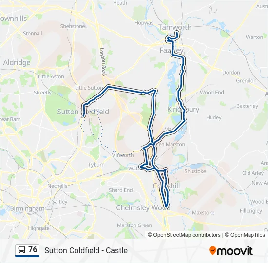 76 Route: Schedules, Stops & Maps - Tamworth Victoria Road (Updated)