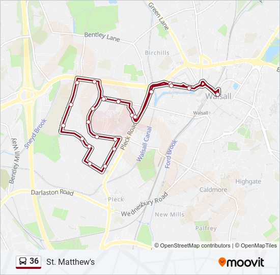 36 Route: Schedules, Stops & Maps - Alumwell (Updated)