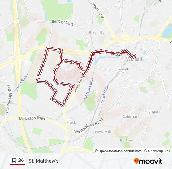 36 Bus Line Map