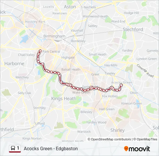 1 Bus Line Map