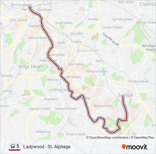 5 Route Schedules Stops And Maps Solihull Updated