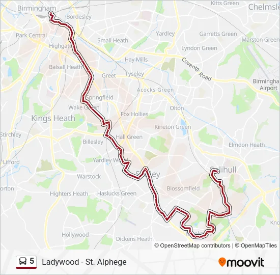 5 Bus Line Map