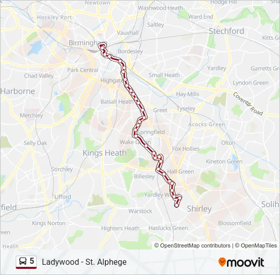5 Bus Line Map