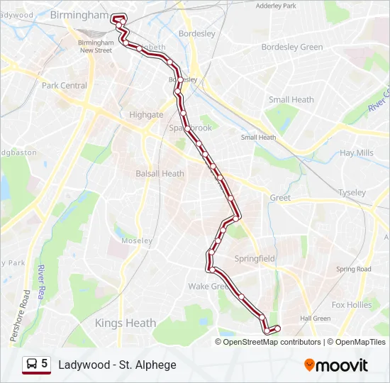 5 Bus Line Map