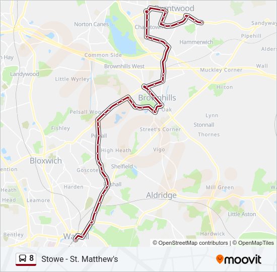 8 Bus Line Map
