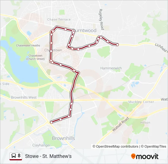 8 Bus Line Map
