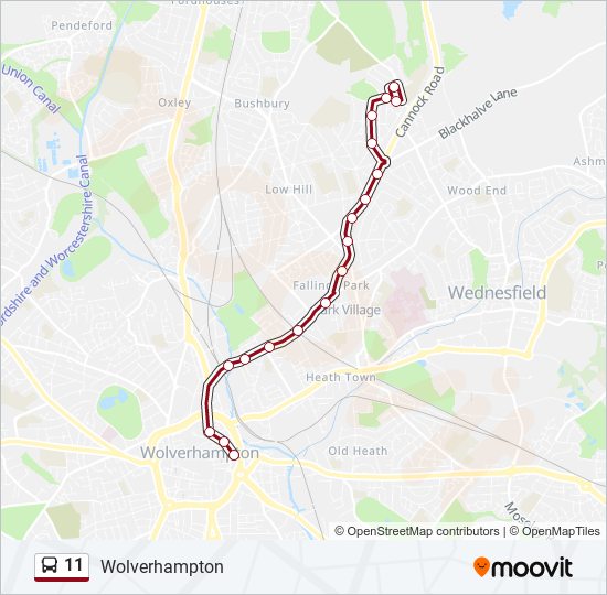 west midlands travel no 11 bus route