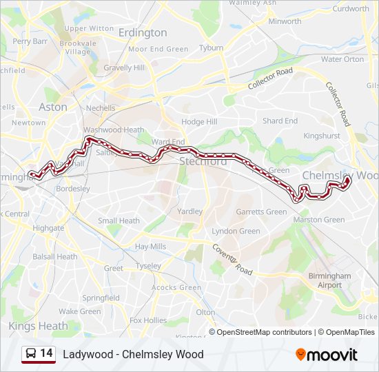 14 Bus Line Map