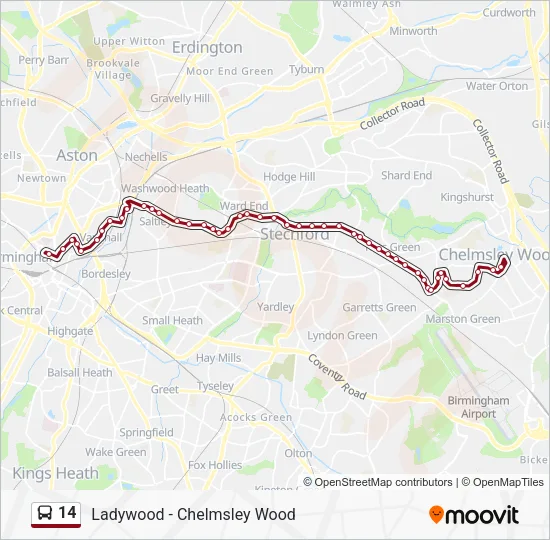 14 Bus Line Map