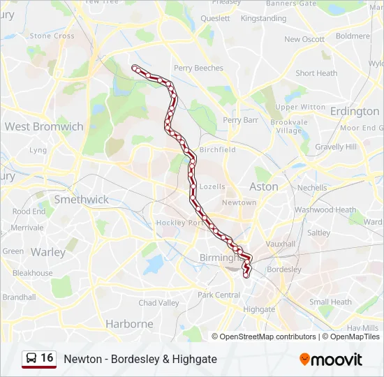 16 Bus Line Map