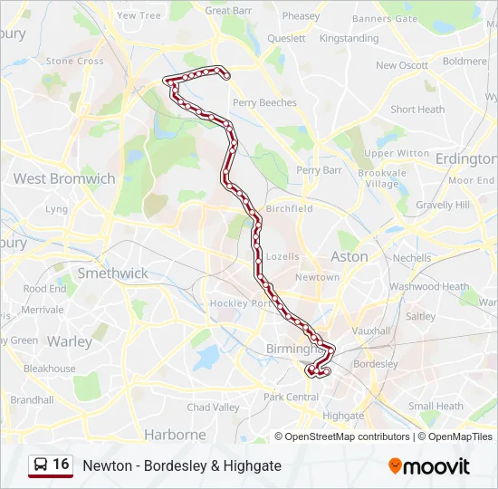 16 Bus Line Map