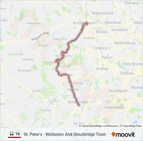 16 Bus Line Map