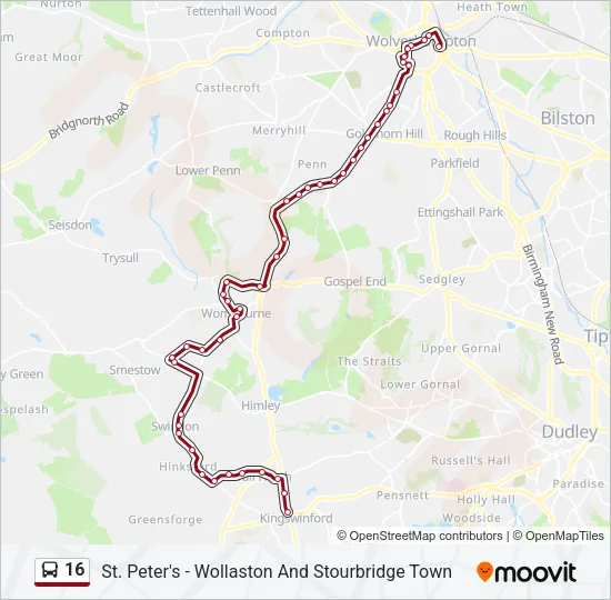 16 Bus Line Map
