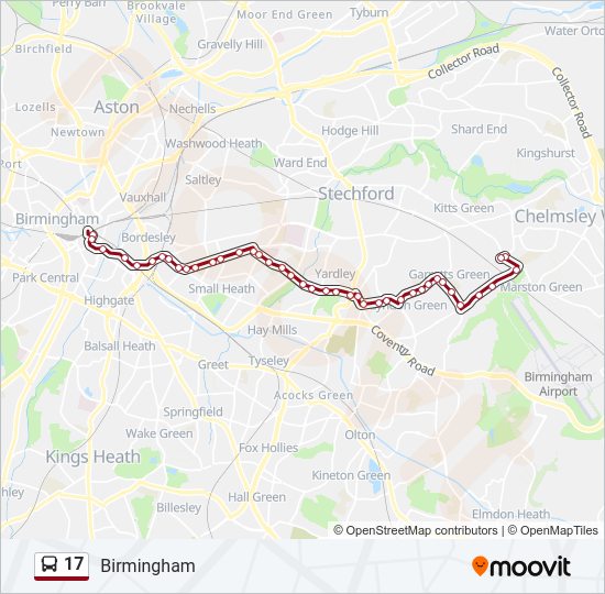 17 bus Line Map