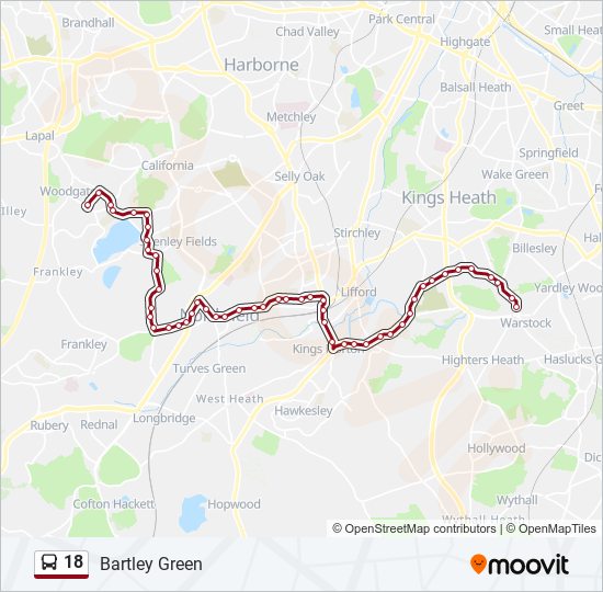 18 bus Line Map