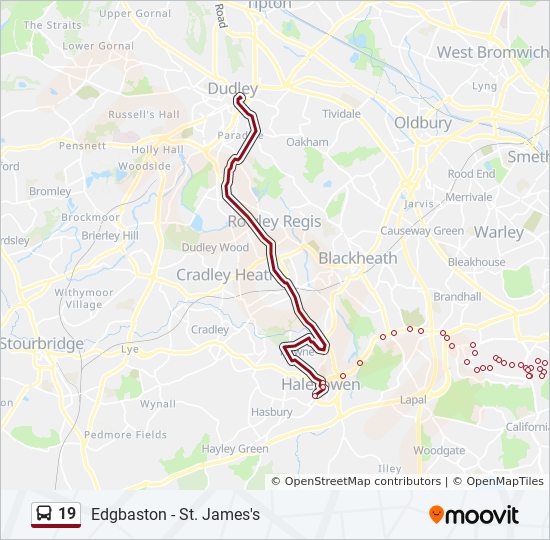 19 bus Line Map