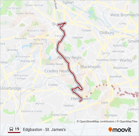 travel west midlands 19 bus route