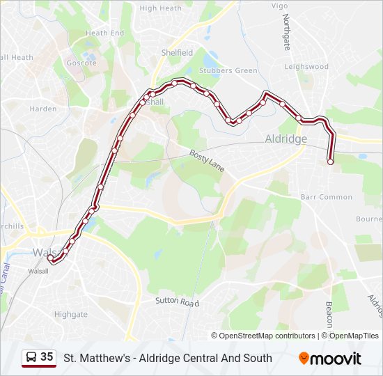 35 Bus Line Map