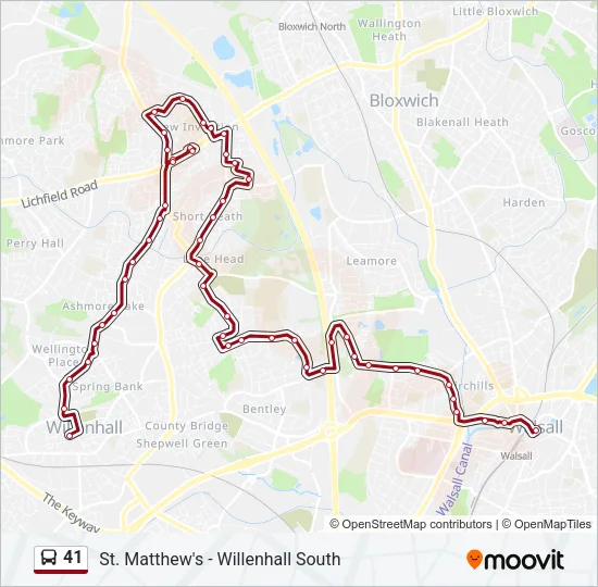 41 Bus Line Map