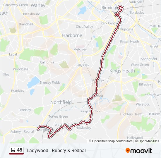 45 Bus Line Map