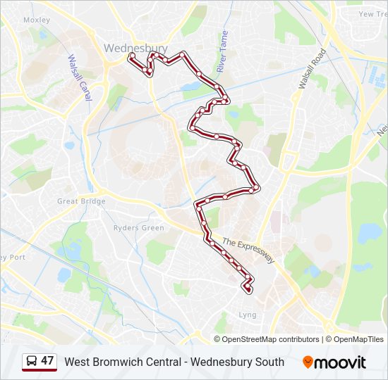 47 Bus Line Map