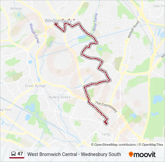 47 Bus Line Map