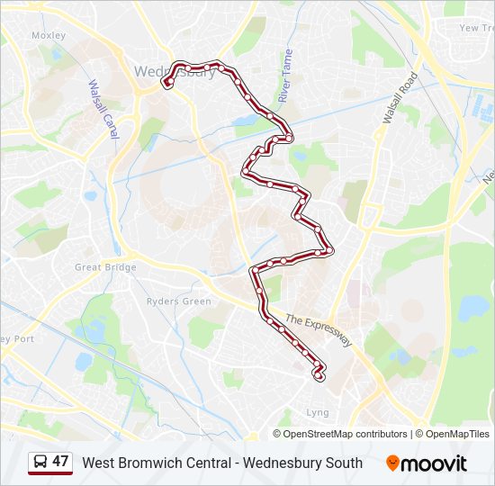 47 Bus Line Map