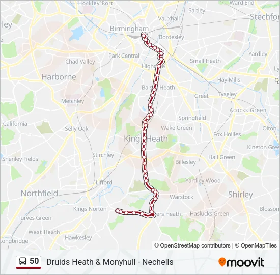 50 Bus Line Map