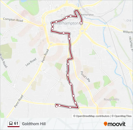 61 Bus Line Map