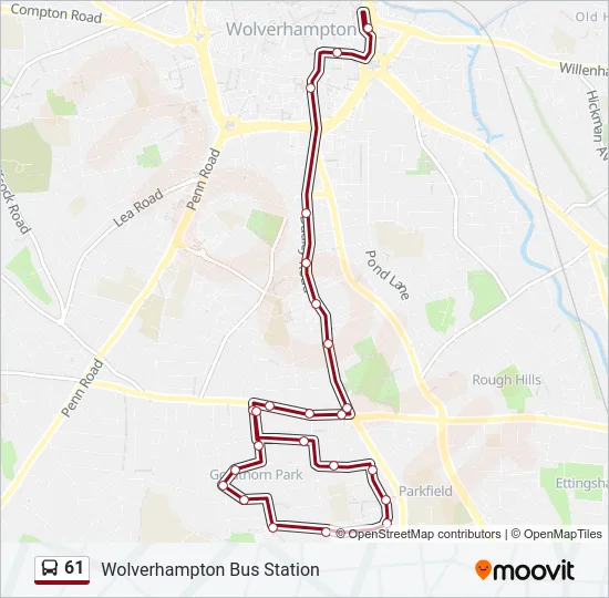 61 Bus Line Map