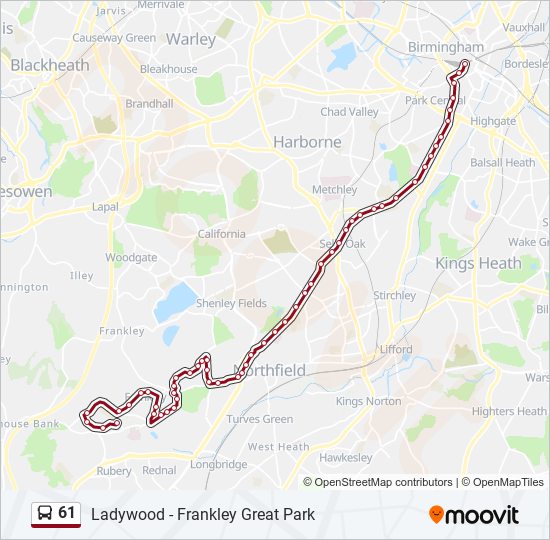 61 bus Line Map