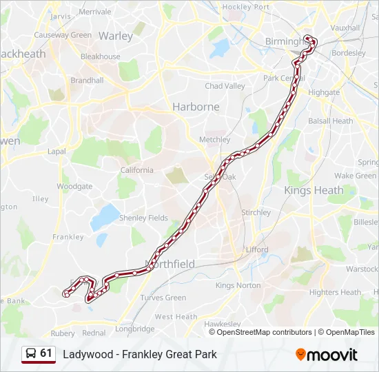 61 Bus Line Map