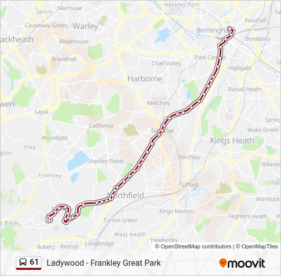 61 Bus Line Map