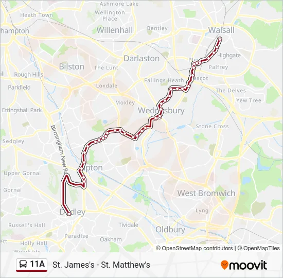 11A Bus Line Map