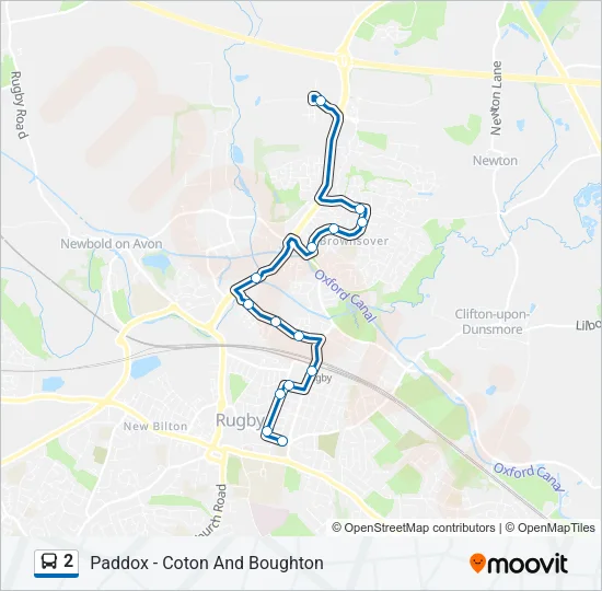 2 Route: Schedules, Stops & Maps - Rugby Rugby Gateway (Updated)