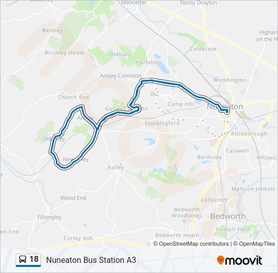18 Bus Line Map