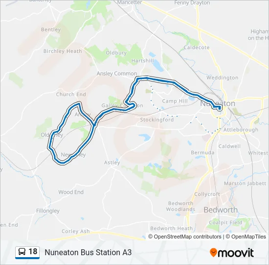 18 Bus Line Map