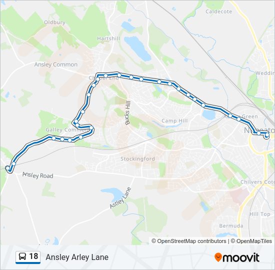 18 Bus Line Map