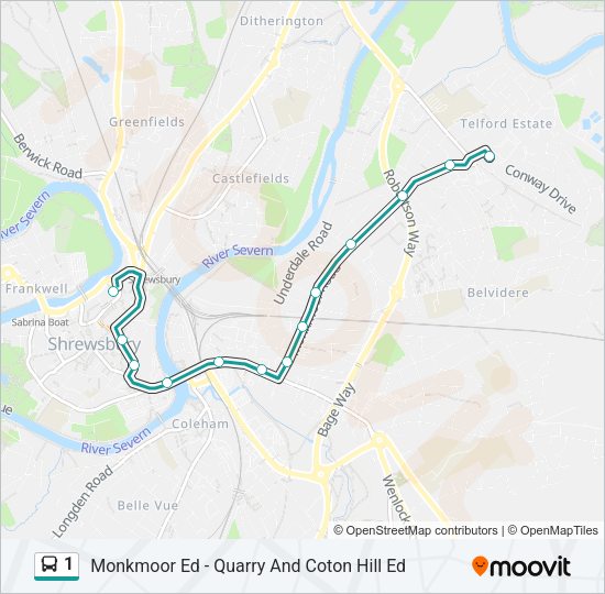 1 Bus Line Map