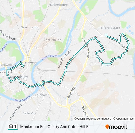 1 Bus Line Map