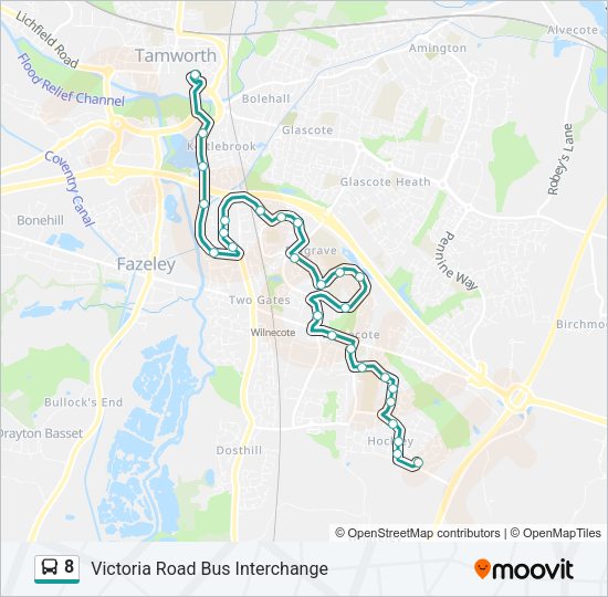 8 Bus Line Map