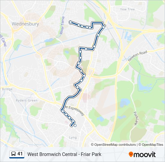 41 Bus Line Map