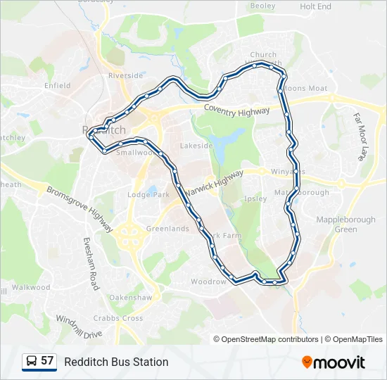 57 Bus Line Map