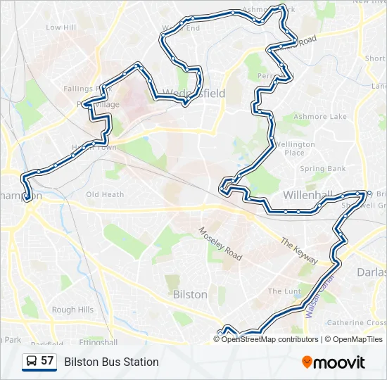 57 Bus Line Map