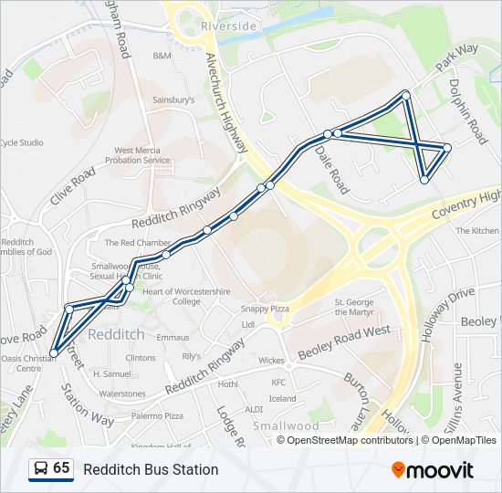 65 Bus Line Map